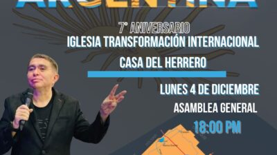 Celebración del 7º Aniversario de la Iglesia Transformación Internacional «La Casa del Herrero» con la presencia del Apóstol Franky Rodríguez